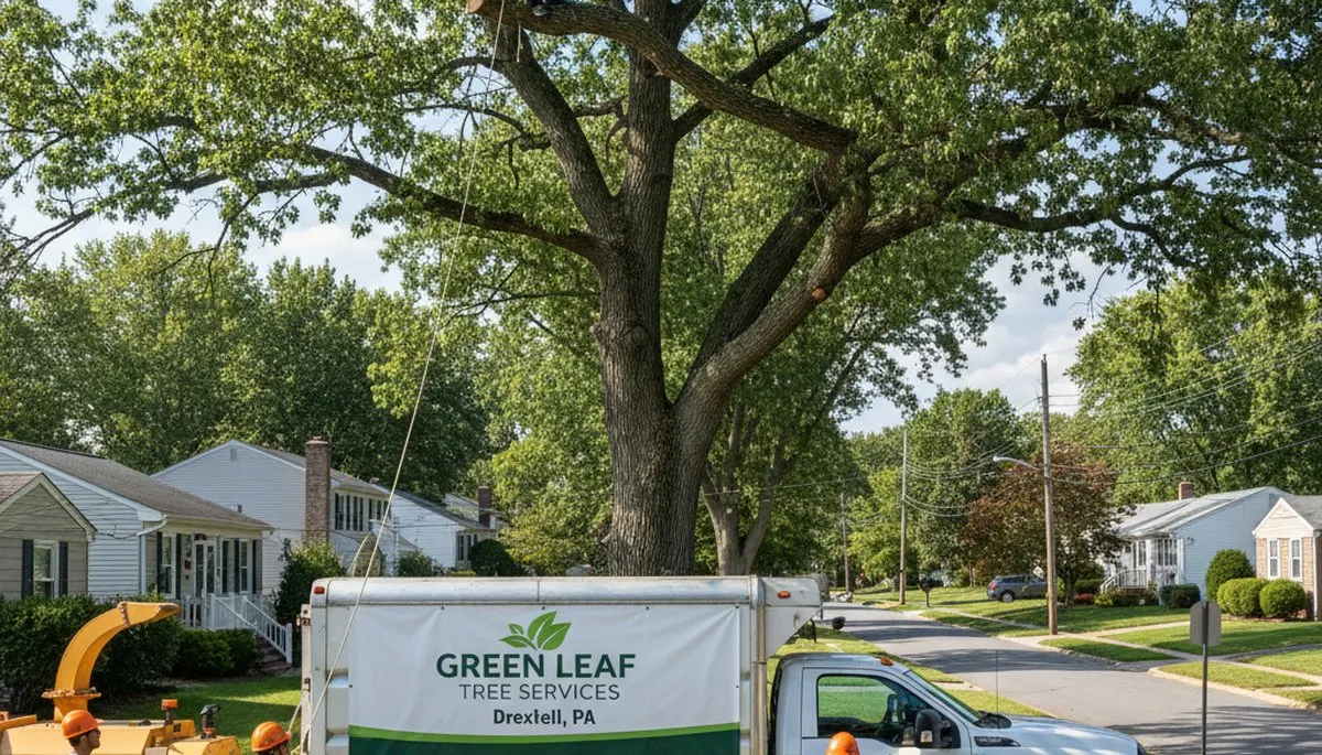 Professional tree removal service crew working safely in Philadelphia, PA